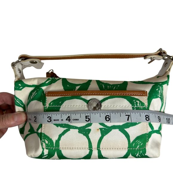 Vintage Coach Green Scribble Signature Hampton Top Handle Pouch Mini Bag Y2K NEW - Picture 14 of 16